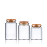 Bouteilles Vides de 37mm de Large avec Bouchons en Liège, Bouteilles en Verre pour Messages de Vœux, Flacons, Pots en Verre pour Pouding avec Bouchon en Liège
