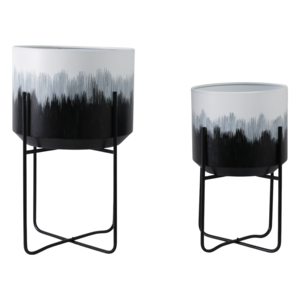 Jardinières métalliques Ombre sur support, pots de fleurs surélevés pour intérieur et extérieur, décoration de la maison, salon, jardin, conteneurs pour plantes - Product Image 3