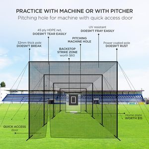 10*10*35ftcricket batting <span class=keywords><strong>Net</strong></span> bóng chày batting lồng <span class=keywords><strong>NET</strong></span> và Khung bóng mềm đánh lồng - Product Image 6