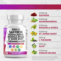 OEM/ODM Marque distributeur Extrait de safran Supplément Safran Ashwagandha Capsules