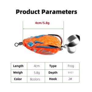 Señuelo de PVC con Doble Lentejuela de 4cm/5.8g, Cebo Artificial Suave con Anzuelos para Pesca en Ríos, Mares, Arroyos y Lagos - Product Image 4