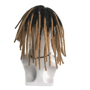 Prothèse capillaire pour <span class=keywords><strong>homme</strong></span> en cheveux naturels, couleur noire, base en dentelle complète, style dreadlocks <span class=keywords><strong>afro</strong></span> - Product Image 3
