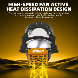 Sanvi A45 119mm Super Short 3" Bi-LED Lens Dual-Chip Dual-Reflector Cup Projector Headlight Fit 98% des véhicules - Product Image 4