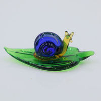 Figurines d'insectes en verre de Murano à feuilles vertes miniatures faites à la main coccinelle coccinelle fourmi papillon chenille-artisanat unique