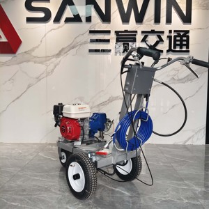 <span class=keywords><strong>Machine</strong></span> de marquage routier à <span class=keywords><strong>peinture</strong></span> froide sans air avec pompe à piston unique mécanique 6L - Product Image 3