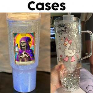 Venta al por mayor de globos de nieve sin BPA para manualidades, vaso de plástico de doble pared de 40 oz con orificio preperforado y asa. - Product Image 3