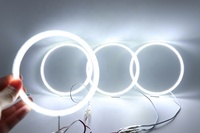 HYML 131MMX4pcs 131MM+146MM pour E30 E32 E36 E39 E46 E38 Anneau lumineux SMD blanc Angel Eye Halo DRL pour phare de voiture BMW Uprade