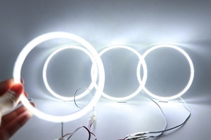 HYML 131MMX4pcs 131MM+146MM pour E30 E32 <span class=keywords><strong>E36</strong></span> E39 E46 E38 Anneau lumineux SMD blanc <span class=keywords><strong>Angel</strong></span> Eye Halo DRL pour phare de voiture BMW Uprade - Product Image 6