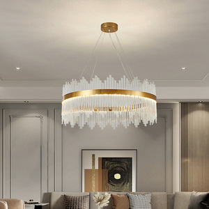 Round Modern Nordic Breakfast Counter <b>Ceiling</b> <b>LED</b> Pendant Lamp for Home Decor Ring Circle Luxury <b>Crystal</b> Chandelier <b>Lighting</b> - Product Image 2