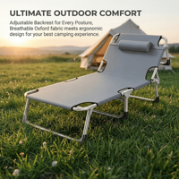 Chaise de plage et de bureau multifonctionnelle pliable en métal moderne pour l'extérieur, sans installation requise, inclinable et confortable