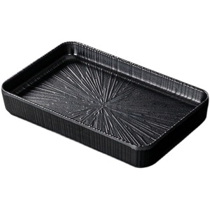 Plat de barbecue en plastique noir mat givré en spirale, <span class=keywords><strong>Rectangle</strong></span> A5 <span class=keywords><strong>assiette</strong></span> en mélamine, vente en gros d'usine - Product Image 4