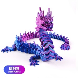 โมเดลฟีรอน 3D พิมพ์ PLA รูปมังกรแบบขยับได้ รุ่น DPT-01 สีน้ำเงินไล่เฉดม่วง ของเล่นฟิดเจ็ต ทนทาน ของขวัญสำหรับนักสะสม ขนาด 3*6*33 ซม. - Product Image 4