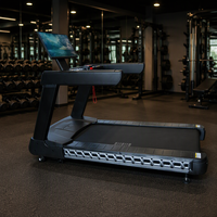 Tapis roulant électrique commercial intelligent avec écran, fonction de mise en miroir, multifonctionnel, silencieux, amortissant, pour salle de sport intérieure, grand écran, plage de vitesse