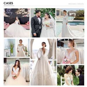 Personnalisé Chic Doux Style Sexy Dos Nu col en V pleine boule robe de mariée robe de mariée <span class=keywords><strong>pour</strong></span> la mariée Spaghetti Strap - Product Image 6