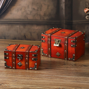 Caja de Joyería de Madera Vintage Mystic Arts con Cerradura, Tamaño Pequeño, Color Naranja-Rojo, Almacenamiento de Escritorio para Uso Personal, Decoración para Regalo - Product Image 4