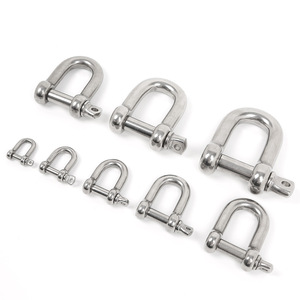 Grillete en forma de D de acero inoxidable M8 M10 M12 M14 M16 M18 M20 con pasador roscado para elevación y gancho de seguridad para cuerda - Product Image 2