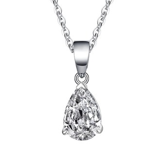 Collier en argent sterling S925 avec pendentif en moissanite <span class=keywords><strong>de</strong></span> 1 carat (5,5 mm) <span class=keywords><strong>de</strong></span> forme carrée princesse pour femme, bijoux fins, <span class=keywords><strong>cadeau</strong></span> - Product Image 5