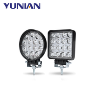 Barre lumineuse de travail LED 4 pouces 48W, projecteur rond carré 42W à faisceau large et concentré, lampe de travail pour voiture tout-terrain 4x4, barre LED 24V 12V