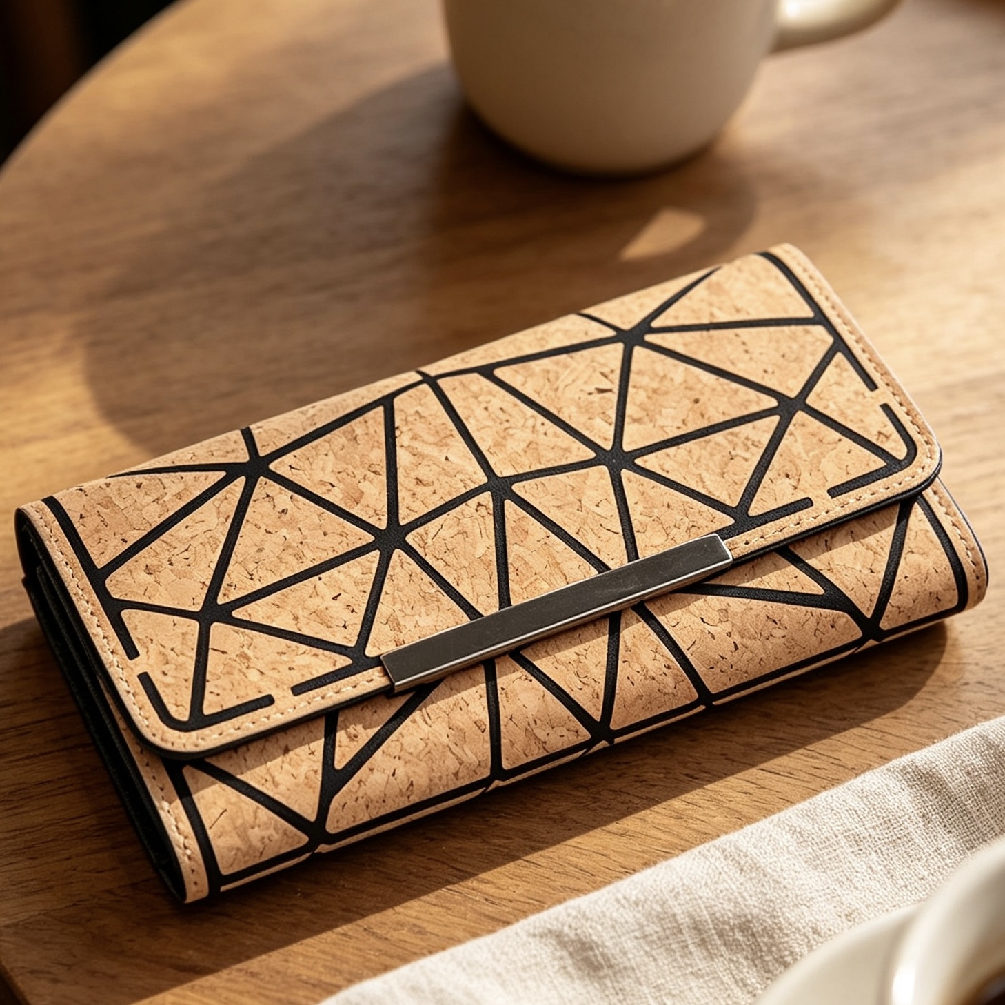 Cork Grain Multifunctional Waterproof Women Hand Wallet