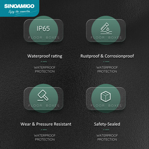 SINOAMIGO Boîte <span class=keywords><strong>de</strong></span> prise <span class=keywords><strong>de</strong></span> <span class=keywords><strong>sol</strong></span> étanche IP65 ronde en alliage <span class=keywords><strong>de</strong></span> zinc pour plancher d'accès surélevé ou <span class=keywords><strong>sol</strong></span> en béton - Product Image 5