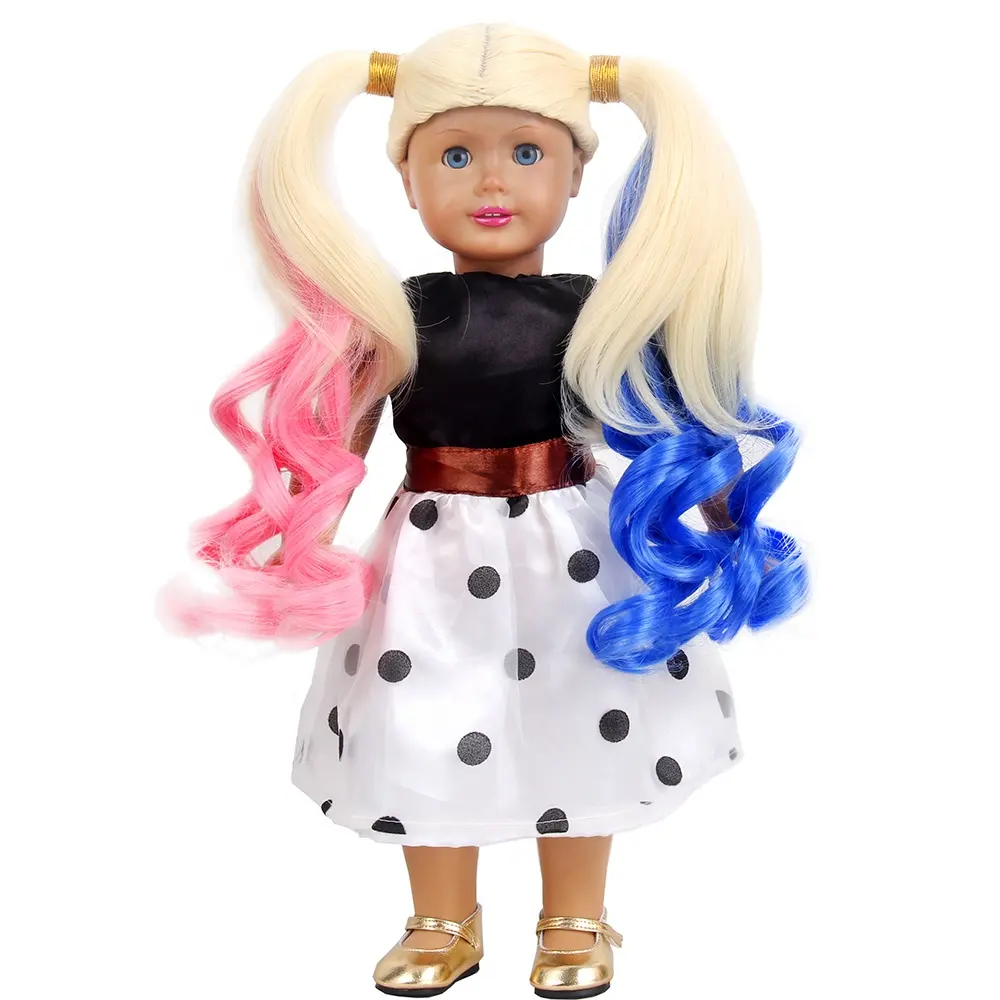 Парик Харли Квинн из отряда самоубийц, кукла с двойным хвостом из синтетических волос, голубой, розовый, светлый