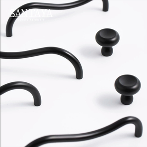 Poignées minimalistes en laiton noir ultra-minces anti-éclaboussures pour portes <span class=keywords><strong>de</strong></span> placards et <span class=keywords><strong>de</strong></span> armoires - Product Image 3