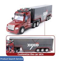 Camion Conteneur RC 2,4 GHz 4 Canaux, Jouet Télécommandé pour Enfants, Camion Benne RC avec Son et Lumière