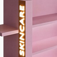 Meuble de présentation lumineux multi-niveaux haut de gamme pour cosmétiques et soins de la peau, vitrine de produits de salon de beauté, meuble de boutique sur pied