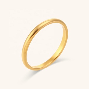 Ding Ran Bagues Simples et Élégantes 2mm 4mm 6mm en Acier Inoxydable Plaqué <span class=keywords><strong>Or</strong></span> 18 Carats Inoxydables - Product Image 3