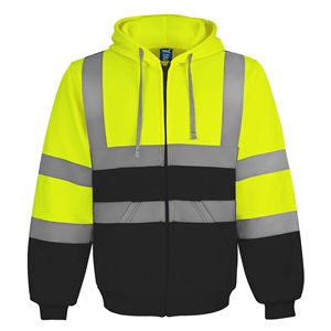 Sudadera con capucha reflectante de alta visibilidad, gruesa y cálida, con capucha y bolsillos para seguridad al aire libre, tallas S, M, L, 2XL - Product Image 2