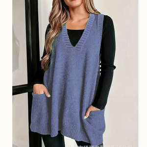 <span class=keywords><strong>Gilet</strong></span> coréen à col en V pour femmes, vêtement ample, respirant, ouvert et décontracté, <span class=keywords><strong>sans</strong></span> manches, de <span class=keywords><strong>grande</strong></span> <span class=keywords><strong>taille</strong></span>, nouvelle collection européenne et américaine - Product Image 6