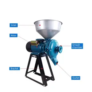 Venta caliente Molino de disco/molinillo de maíz eléctrico/trituradora de granos máquina trituradora de especias con alta calidad