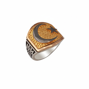 Anillo de Hombre de Plata de Ley 925 con Bandera Turca, Luna y Estrella - Product Image 2