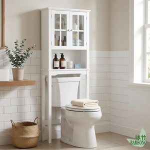 Mobiletto Moderno da <span class=keywords><strong>Bagno</strong></span> Sopra il WC, Armadietto Salvaspazio Indipendente per Casa e Hotel, Organizzatore Sopra il WC - Product Image 2