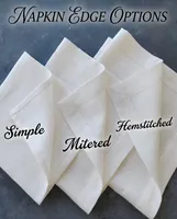 Serviettes en Gros 17x17 cm Écologiques 100% Lin pour Mariage, Fête, Cocktail, Dessous de Verre
