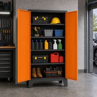 Armario Metálico para Herramientas de Garaje con Cerradura Electrónica, Recubrimiento en Polvo Resistente al Óxido, Estantes Ajustables para Uso en Taller