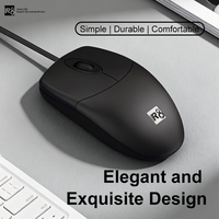 R8 1652 Desain Minimalis Bisnis 1200DPI Mouse USB Berkabel untuk Penggunaan Desktop