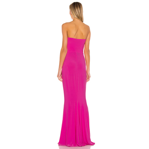 Robe Maxi plissée pour femme, tenue élégante, épaules dénudées, ourlet plissé, nouveau produit, collection - Product Image 3