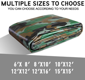 Bâche de camouflage anti-déchirure GSM 100 avec œillets métalliques, bords renforcés, bâches multi-usages épaisses pour voiture, bateau, camping - Product Image 5