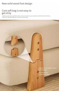 Divano Modulare Pieghevole Monoposto in Tofu Cremoso, Poltrona Pigra di Piccole Dimensioni con Rivestimento Rimovibile, Comfort Extra Morbido, Design Moderno - Product Image 4