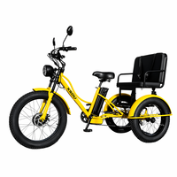 Vélo électrique à 3 roues avec siège large et moteur avant, tricycle électrique pliable avec siège passager
