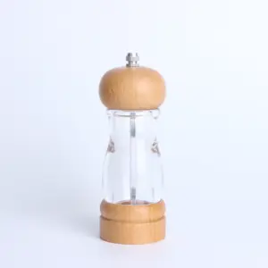 Hot Selling New Product Natural Wooden Pepper Mill Salt And Pepper Grinder Customized Manual Mini Spice Grinder Set