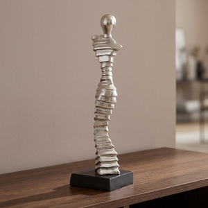 Sculpture d'art moderne abstraite en métal Jaffs Exports L 15.2 X B 15.2 X H 43.2 cm, pièce d'art figurative faite à la main, écologique, décoration de table - Product Image 2