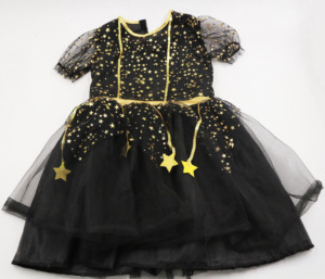 Robe de sorcière MS Kids Star en tutu noir et or pour les fêtes de Pâques des enfants, respirante et écologique - Product Image 4