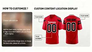 Anpassbare Teamnamen und Nummern für personal isierte American-Football-Trikots sowie Übungs-Fußball trikots. - Product Image 2