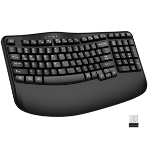 Phím sóng Ergonomic Bàn phím không dây thoải mái tự nhiên gõ bàn phím máy tính USB không dây cho Windows/<span class=keywords><strong>Mac</strong></span> với Palm-Rest - Product Image 2