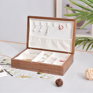 Black Walnut Solid Wood <b>Jewelry</b> <b>Storage</b> Case Vintage <b>Jewelry</b> Case Wholesale Exquisite <b>Jewelry</b> Case - Product Image 1