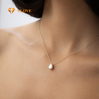 VLOVE, joyería al por mayor, colgante de diamante en forma de pera de cinco puntas personalizado, collar de diamantes cultivados en laboratorio 1,25 CTW 14K