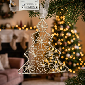 Sonnet Decor Handmade <b>Silver</b> <b>Wire</b> Christmas Tree Ornament Hanging Home Decoration Art Deco Design Living Room Use Model 2071 - Product Image 3