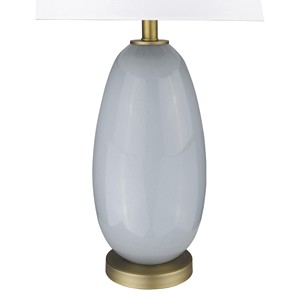 HMS 29 lampada da tavolo in vetro grigio chiaro Tamburo bianco 220V corpo in ferro semplice Cordless risparmio energetico bianco caldo per uso domestico - Product Image 5